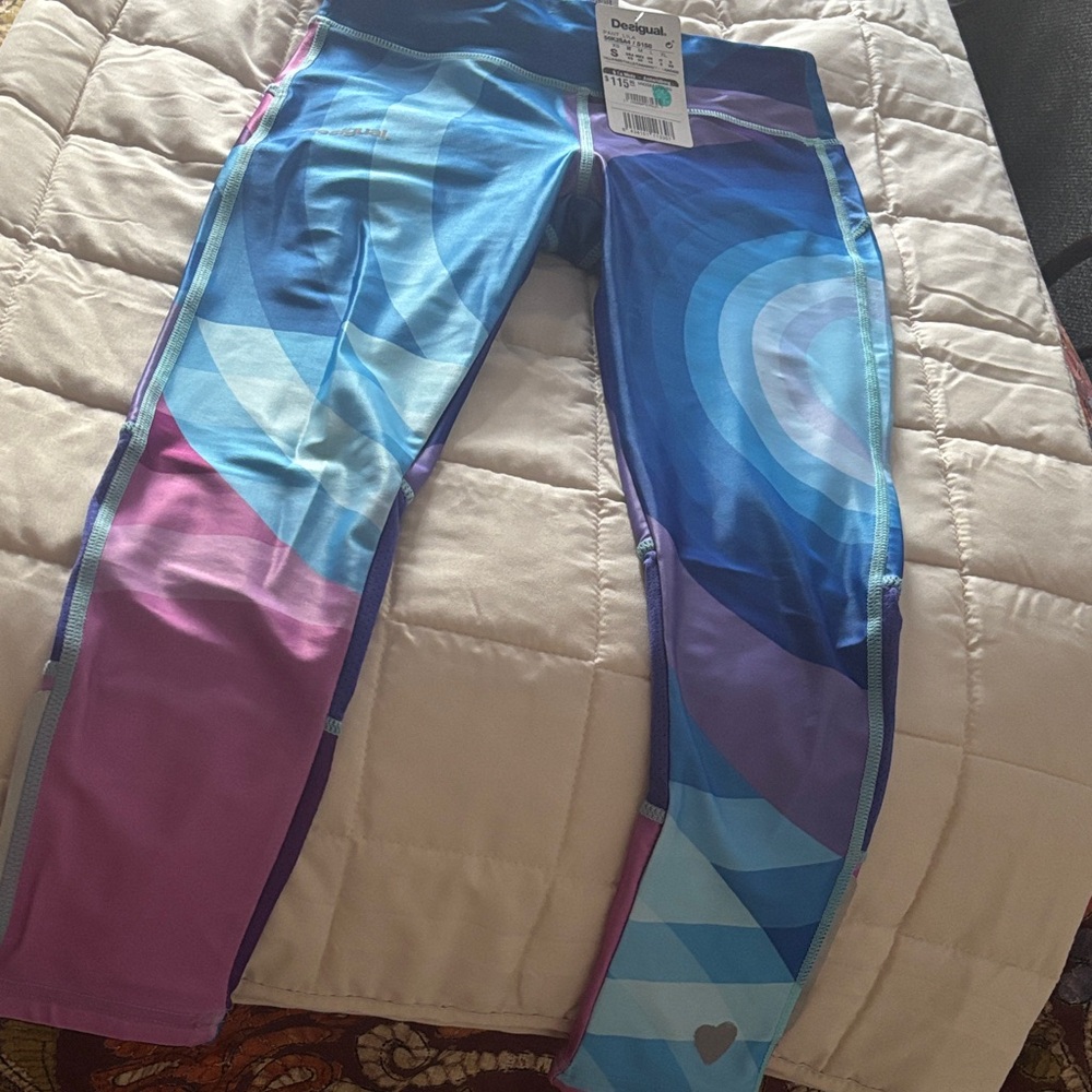Desigual Blue and Pink Patterned Leggings